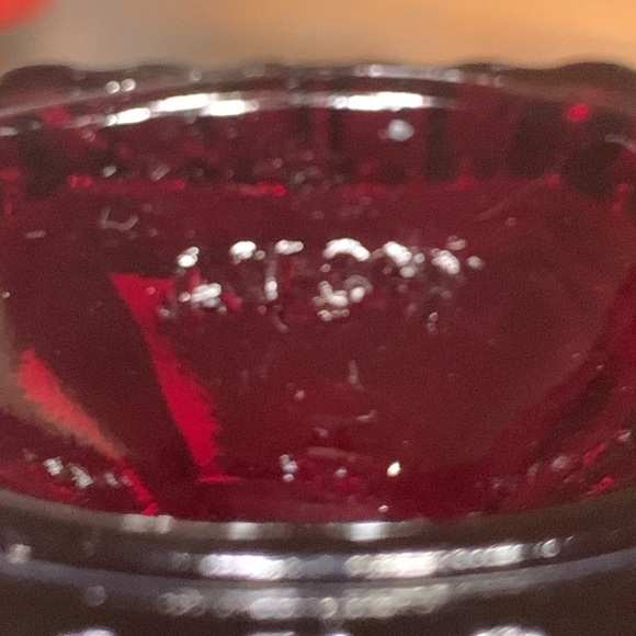 4 AVON CAPE COD 1876 COLLECTION RUBY GLASS PEDESTAL FOOT MUGS IRISH COFFEE CUPS - Picture 6 of 10